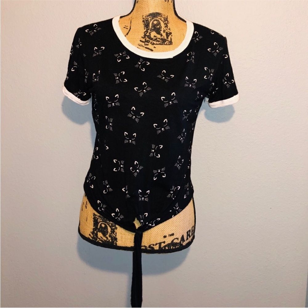 French Pastry Cat Print Shirt